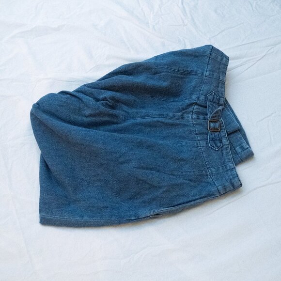 Extra-wide leg, high-waisted, vintage, cropped, denim trousers - Picture 7 of 8